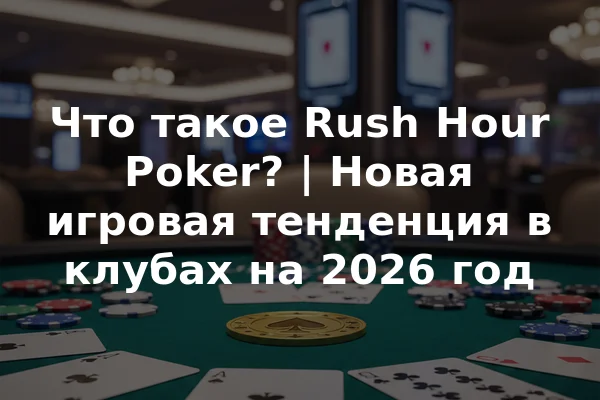 Что такое Rush Hour Poker? | Новая игровая тенденция в клубах на 2026 год