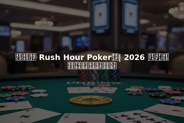 什么是 Rush Hour Poker？| 2026 年俱乐部的新游戏趋势