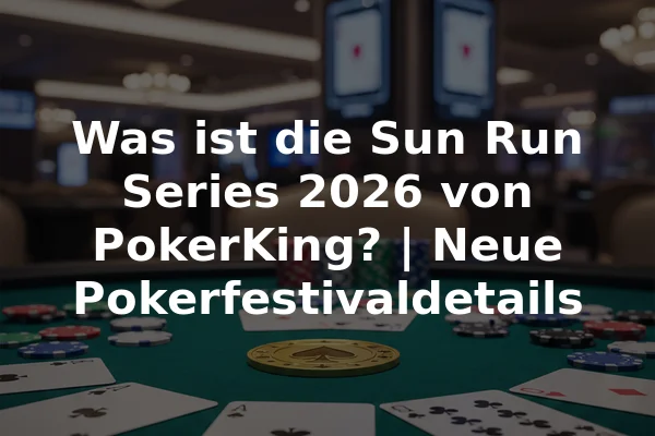 Was ist die Sun Run Series 2026 von PokerKing? | Neue Pokerfestivaldetails