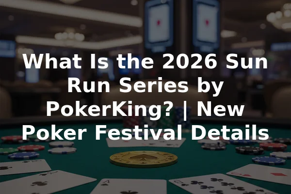 What Is the 2026 Sun Run Series by PokerKing? | New Poker Festival Details