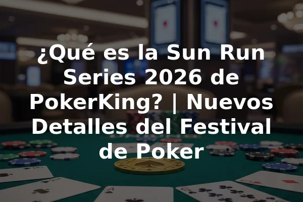 ¿Qué es la Sun Run Series 2026 de PokerKing? | Nuevos Detalles del Festival de Poker