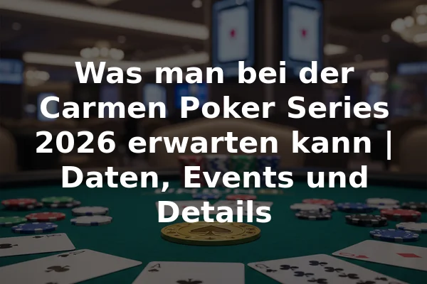 Was man bei der Carmen Poker Series 2026 erwarten kann | Daten, Events und Details