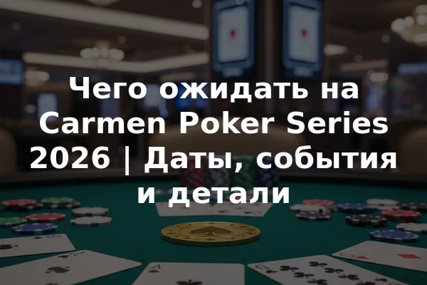 Чего ожидать на Carmen Poker Series 2026 | Даты, события и детали
