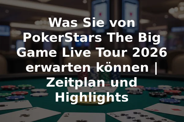 Was Sie von PokerStars The Big Game Live Tour 2026 erwarten können | Zeitplan und Highlights
