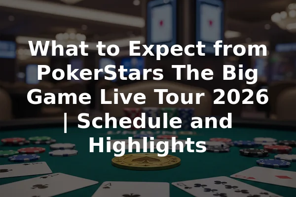 What to Expect from PokerStars The Big Game Live Tour 2026 | Schedule and Highlights