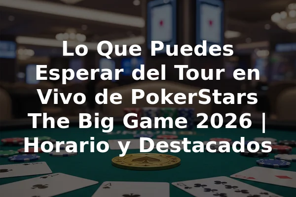 Lo Que Puedes Esperar del Tour en Vivo de PokerStars The Big Game 2026 | Horario y Destacados