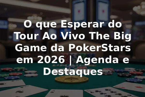 O que Esperar do Tour Ao Vivo The Big Game da PokerStars em 2026 | Agenda e Destaques