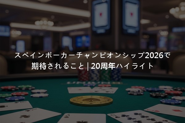 スペインポーカーチャンピオンシップ2026で期待されること | 20周年ハイライト