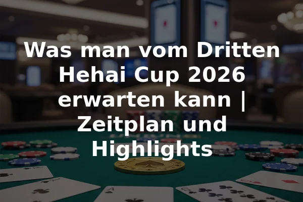Was man vom Dritten Hehai Cup 2026 erwarten kann | Zeitplan und Highlights