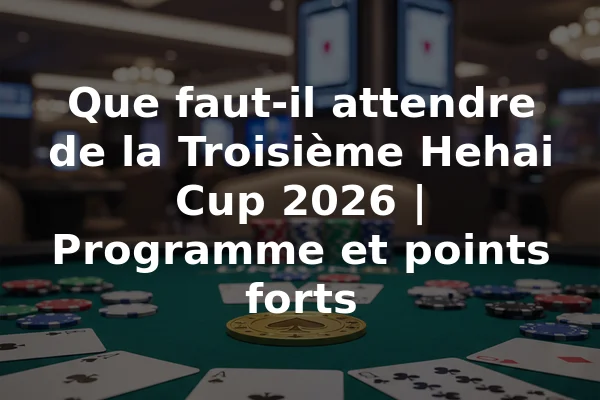 Que faut-il attendre de la Troisième Hehai Cup 2026 | Programme et points forts