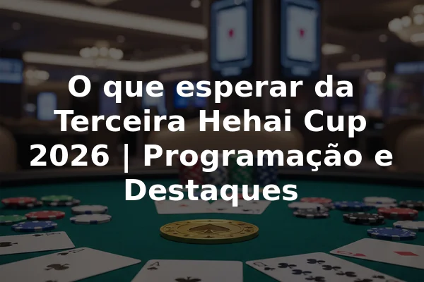 O que esperar da Terceira Hehai Cup 2026 | Programação e Destaques