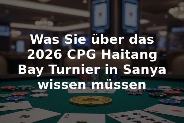 Was Sie über das 2026 CPG Haitang Bay Turnier in Sanya wissen müssen