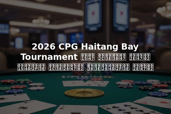 2026 CPG Haitang Bay Tournament के बारे में क्या जानें सान्या में