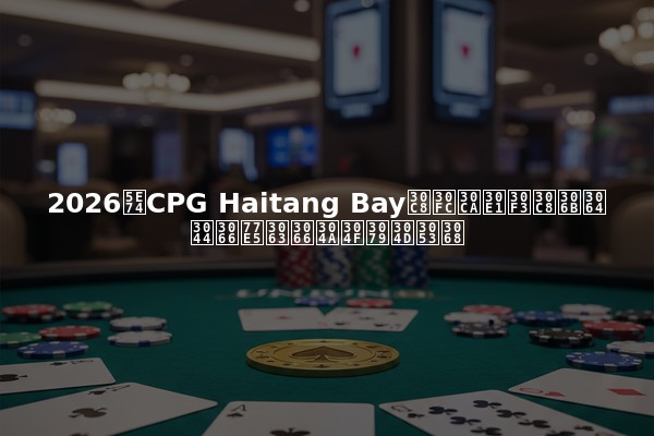 2026年CPG Haitang Bayトーナメントについて知っておくべきこと