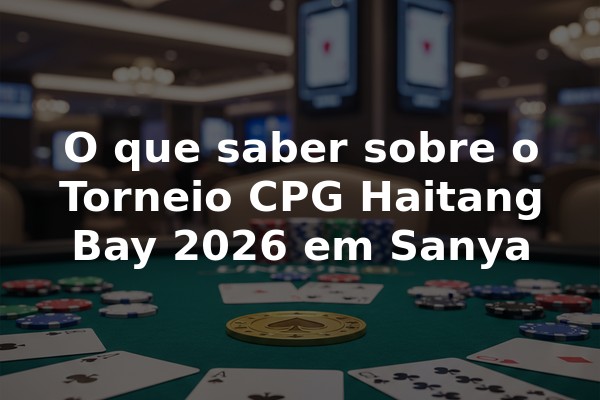 O que saber sobre o Torneio CPG Haitang Bay 2026 em Sanya
