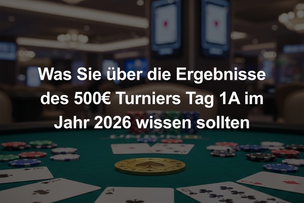 Was Sie über die Ergebnisse des 500€ Turniers Tag 1A im Jahr 2026 wissen sollten