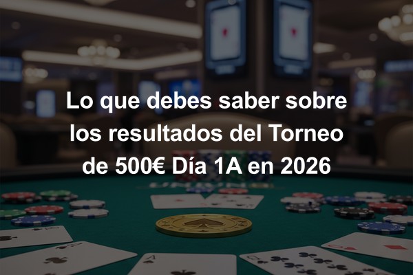 Lo que debes saber sobre los resultados del Torneo de 500€ Día 1A en 2026