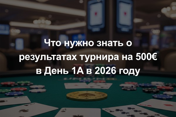Что нужно знать о результатах турнира на 500€ в День 1A в 2026 году