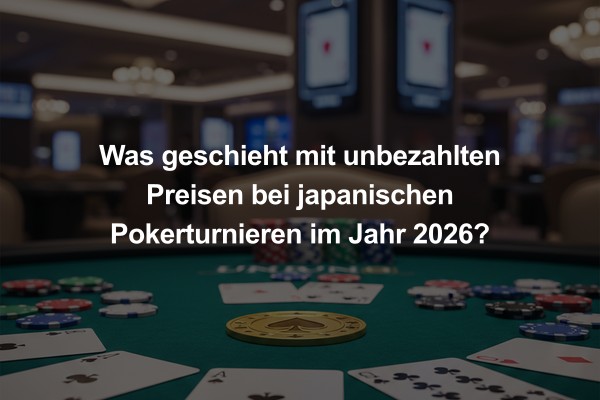 Was geschieht mit unbezahlten Preisen bei japanischen Pokerturnieren im Jahr 2026?