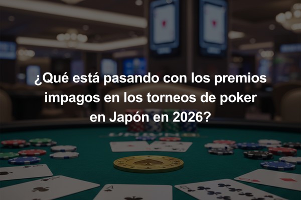 ¿Qué está pasando con los premios impagos en los torneos de poker en Japón en 2026?