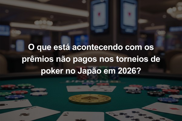O que está acontecendo com os prêmios não pagos nos torneios de poker no Japão em 2026?