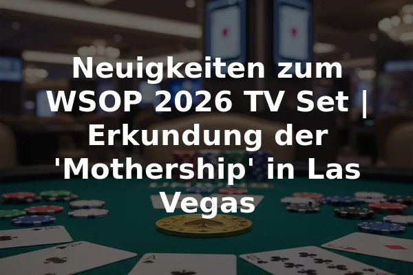 Neuigkeiten zum WSOP 2026 TV Set | Erkundung der 'Mothership' in Las Vegas