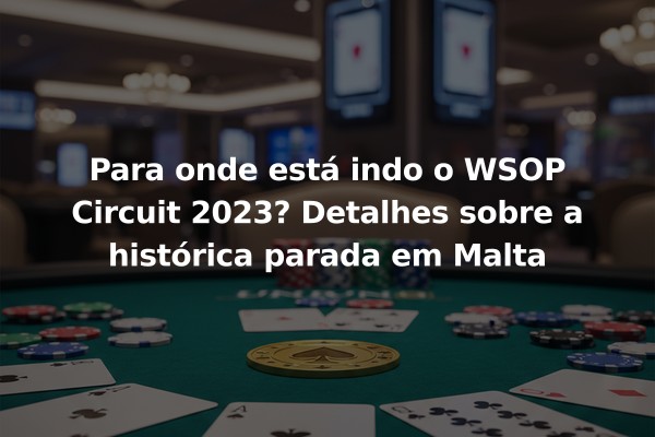 Para onde está indo o WSOP Circuit 2023? Detalhes sobre a histórica parada em Malta