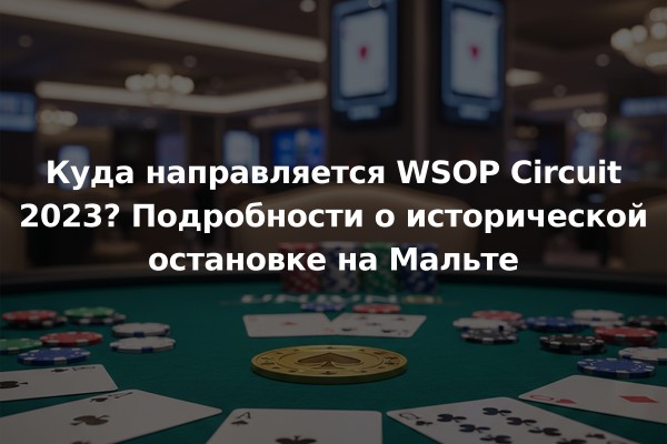 Куда направляется WSOP Circuit 2023? Подробности о исторической остановке на Мальте