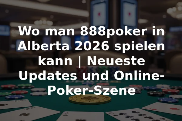 Wo man 888poker in Alberta 2026 spielen kann | Neueste Updates und Online-Poker-Szene