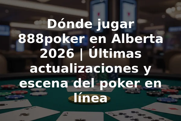 Dónde jugar 888poker en Alberta 2026 | Últimas actualizaciones y escena del poker en línea