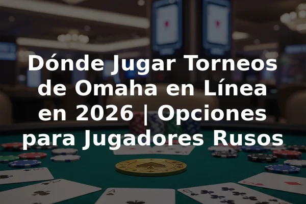 Dónde Jugar Torneos de Omaha en Línea en 2026 | Opciones para Jugadores Rusos