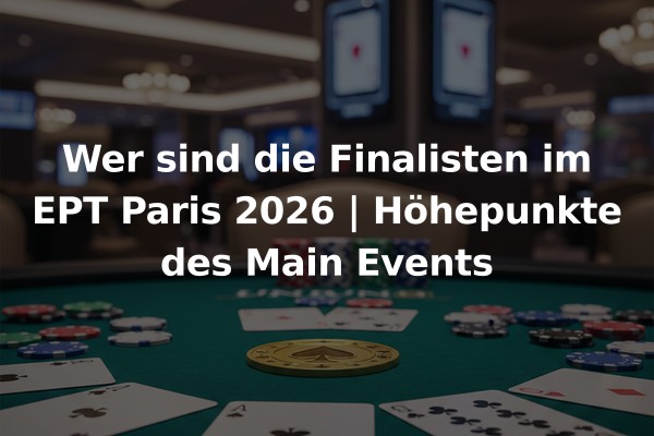 Wer sind die Finalisten im EPT Paris 2026 | Höhepunkte des Main Events
