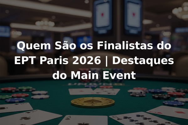 Quem São os Finalistas do EPT Paris 2026 | Destaques do Main Event