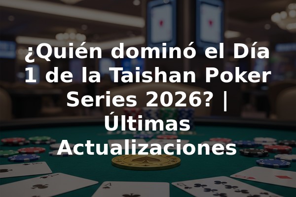 ¿Quién dominó el Día 1 de la Taishan Poker Series 2026? | Últimas Actualizaciones