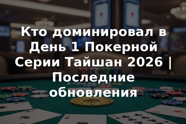 Кто доминировал в День 1 Покерной Серии Тайшан 2026 | Последние обновления