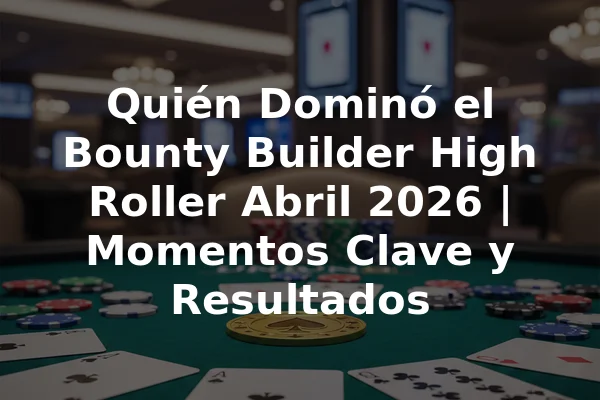Quién Dominó el Bounty Builder High Roller Abril 2026 | Momentos Clave y Resultados
