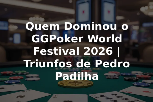 Quem Dominou o GGPoker World Festival 2026 | Triunfos de Pedro Padilha