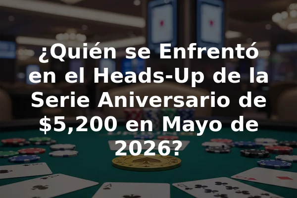 ¿Quién se Enfrentó en el Heads-Up de la Serie Aniversario de $5,200 en Mayo de 2026?