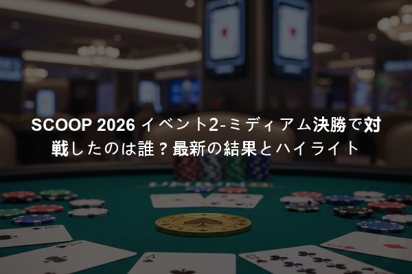 SCOOP 2026 イベント2-ミディアム決勝で対戦したのは誰？最新の結果とハイライト