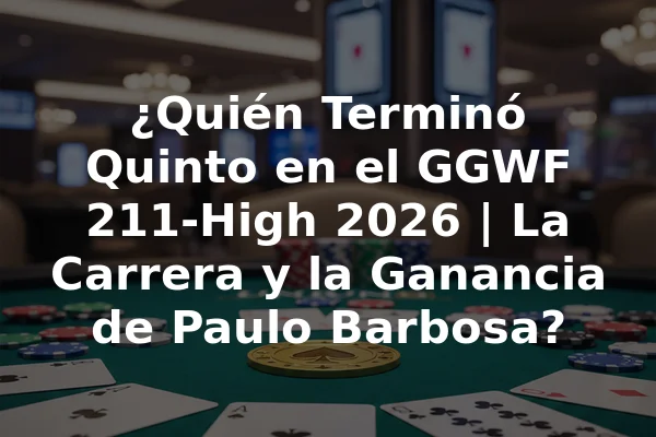 ¿Quién Terminó Quinto en el GGWF 211-High 2026 | La Carrera y la Ganancia de Paulo Barbosa?