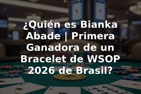 ¿Quién es Bianka Abade | Primera Ganadora de un Bracelet de WSOP 2026 de Brasil?