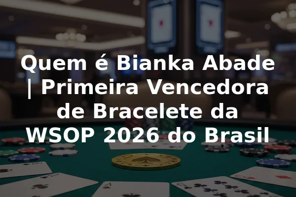 Quem é Bianka Abade | Primeira Vencedora de Bracelete da WSOP 2026 do Brasil
