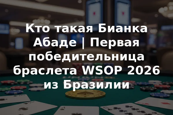 Кто такая Бианка Абаде | Первая победительница браслета WSOP 2026 из Бразилии