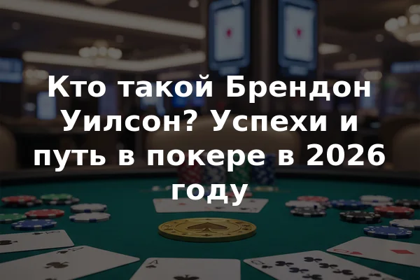 Кто такой Брендон Уилсон? Успехи и путь в покере в 2026 году