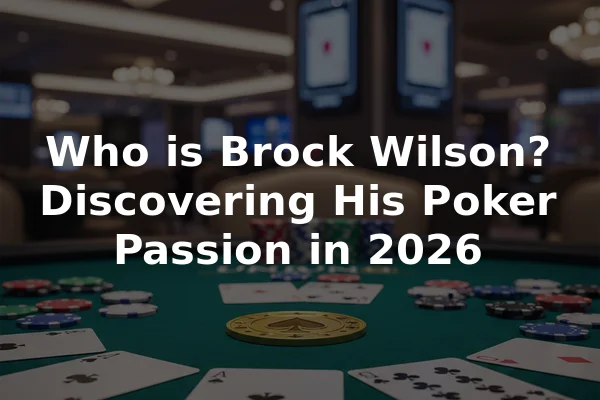 Who is Brock Wilson? Discovering His Poker Passion in 2026