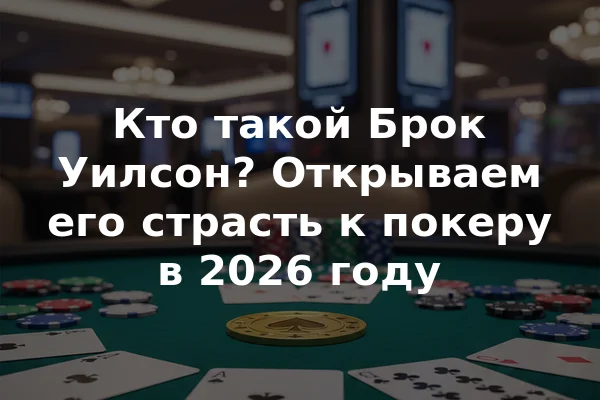Кто такой Брок Уилсон? Открываем его страсть к покеру в 2026 году