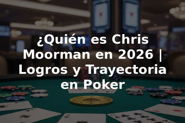 ¿Quién es Chris Moorman en 2026 | Logros y Trayectoria en Poker