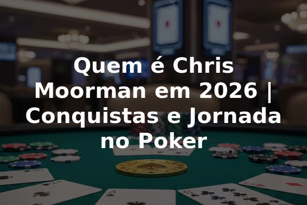 Quem é Chris Moorman em 2026 | Conquistas e Jornada no Poker
