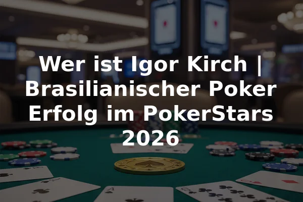 Wer ist Igor Kirch | Brasilianischer Poker Erfolg im PokerStars 2026