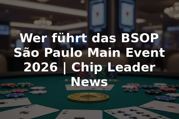 Wer führt das BSOP São Paulo Main Event 2026 | Chip Leader News